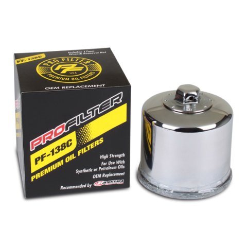 ProFilter Aprilia/Arctic Cat/Kawasaki/Suzuki Spin-On/Chrome/Various Performance Oil Filter