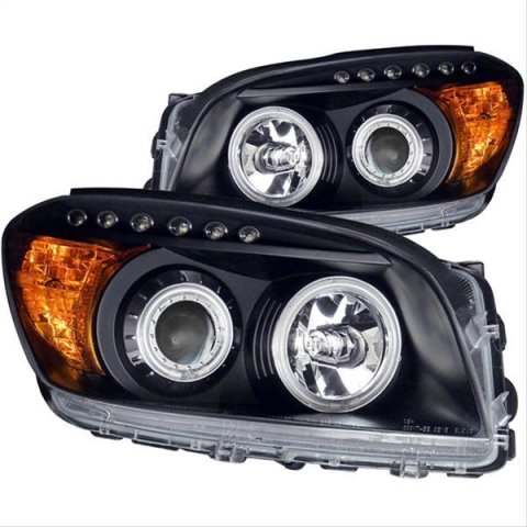 ANZO 2006-2008 Toyota Rav4 Projector Headlights w/ Halo Black