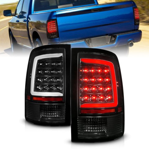 ANZO 09-18 Dodge Ram 1500 Full LED Taillights w/ Sequential Black Housing/Clear Lens