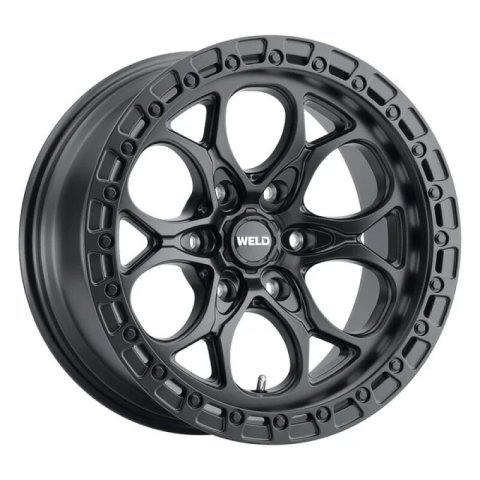 Weld 17x9 Ledge 6 6x135 ET-12 BS 4.50 87.1 Satin Black Wheel / Satin Black Ring