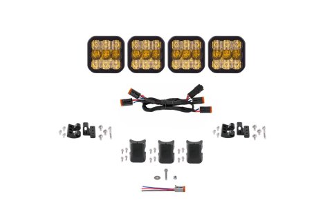 Diode Dynamics SS5 Sport Universal CrossLink 4-Pod Lightbar - Yellow Combo
