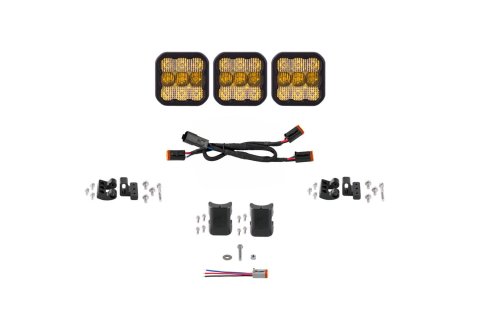 Diode Dynamics SS5 Sport Universal CrossLink 3-Pod Lightbar - Yellow Combo