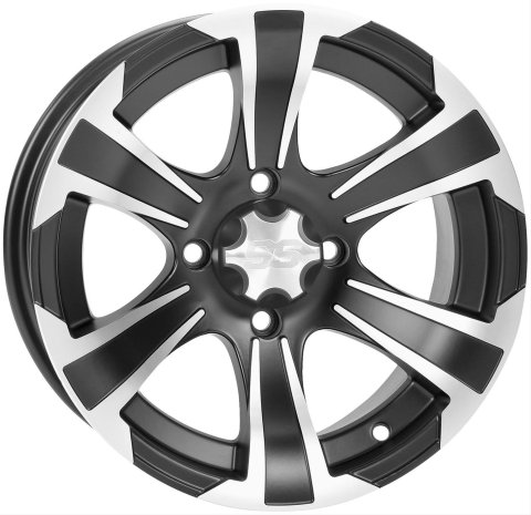 ITP SS 312 14x6 / 4x137 BP / 4+2 Offset Black w/ Machined Wheel