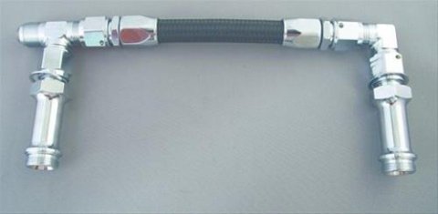 Fragola 9/16-24 Dual Inlet Demon -6AN Fuel Line Kit Chrome