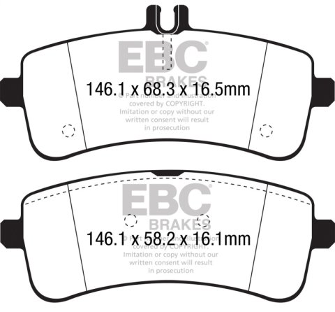 EBC 2015+ Mercedes-Benz C63 S AMG (W205) 4.0L Twin Turbo Redstuff Rear Brake Pads