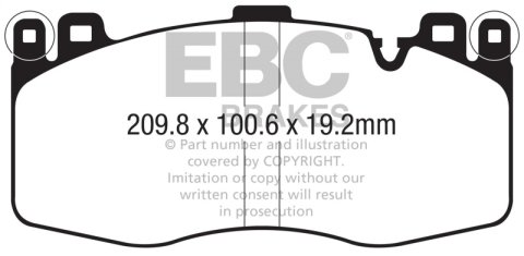 EBC 15-19 BMW X5M 4.4TT (F85) Redstuff Front Brake Pads