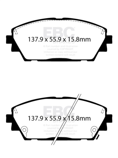 EBC 2019+ Mazda 3 (BP) 2.5L Redstuff Front Brake Pads