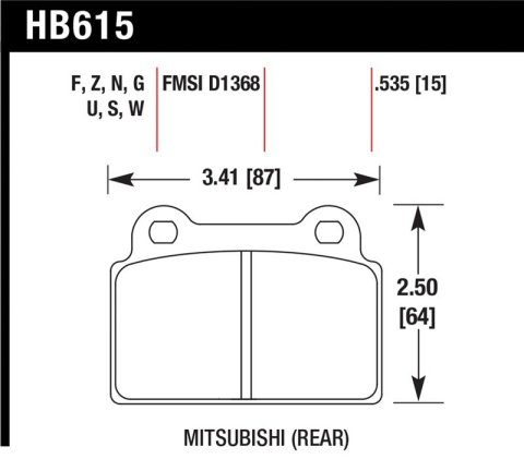 Hawk EVO X HP+ Street Rear Brake Pads