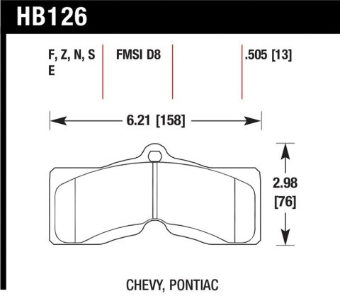 Hawk 78-82 Chevy Corvette HT-10 Performance Front Brake Pads