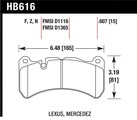 Hawk 08-09 Lexus IS-F Performance Ceramic Street Front Brake Pads