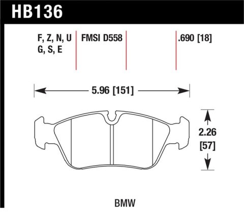 Hawk 01-06 BMW 325CI L6-2.5L DTC-70 Race Front Brake Pads