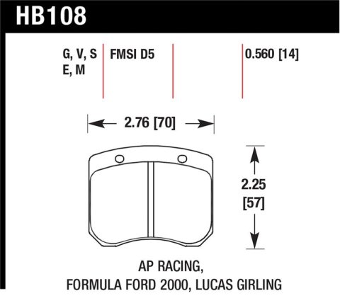 Hawk AP Racing / FF 2000 HT-10 Race Brake Pads