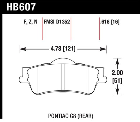Hawk 08-09 Pontiac G8 3.6 Base/6.0 Performance Ceramic Street Rear Brake Pads