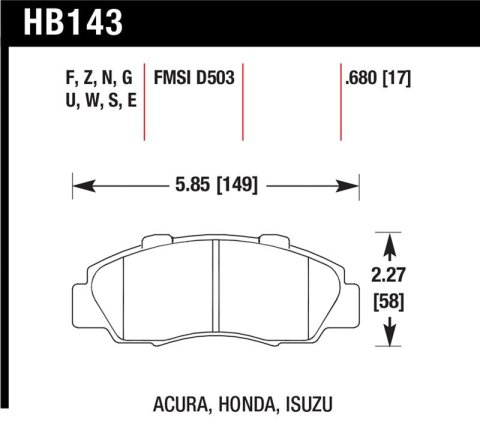 Hawk 97-01 Honda Prelude HP+ Street Front Brake Pads
