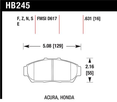 Hawk 94-01 Acura Integra (excl Type R) Blue 9012 Race Front Brake Pads