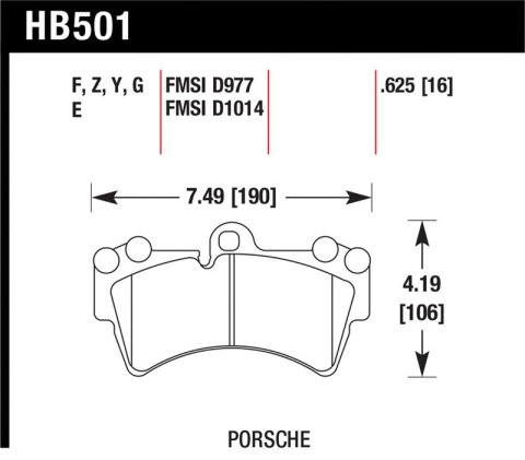 Hawk Porsche HPS Street Front Brake Pads