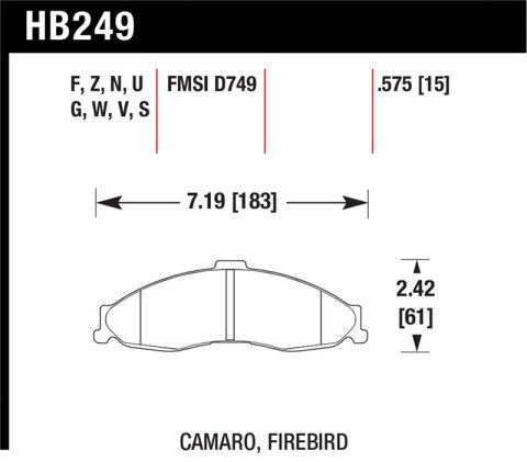 Hawk 98-02 Camaro/Firebird HP+ Street Front Brake Pads