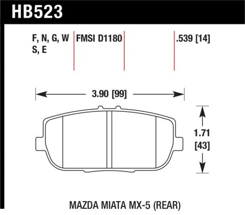 Hawk HP 06-10 Mazda Miata Mx-5 HP+ Street Rear Brake Pads