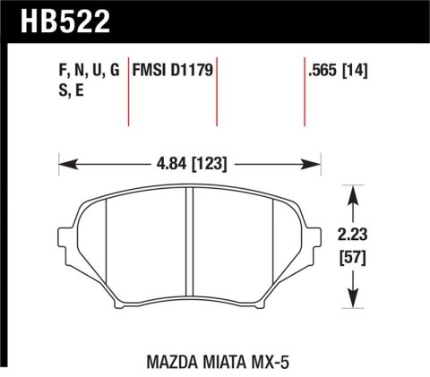 Hawk 06-10 Mazda Miata Mx-5 Front HPS Street Brake Pads