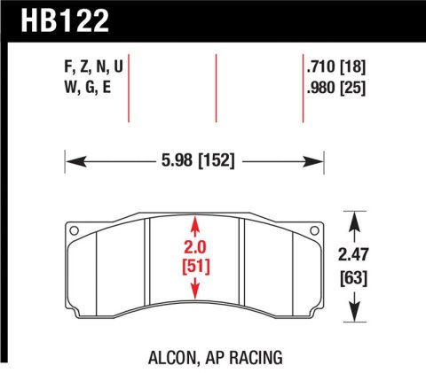 Hawk Stoptech ST-60 Caliper DTC-60 Race Brake Pads