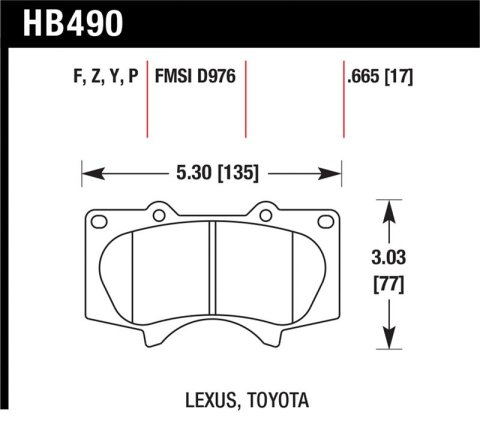 Hawk 10 Lexus GX460 / 03-09 Lexus GX470 / 04-10 4Runner 4.0L/4.7L / 07-10 FJ Cruiser 4.0L / 03-07 Se