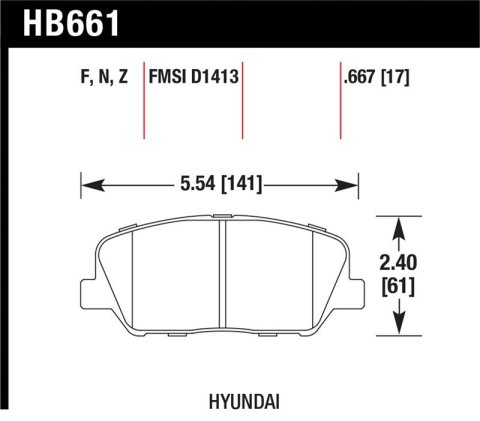 Hawk 10 Hyundai Genesis Coupe (w/o Brembo Breaks) HP+ Autocross Front Brake Pads
