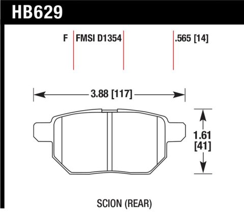 Hawk 08-11 Scion xB / 09-10 Toyota Corolla / 09-10 Matrix / 10 Prius HPS Street Rear Brake Pads