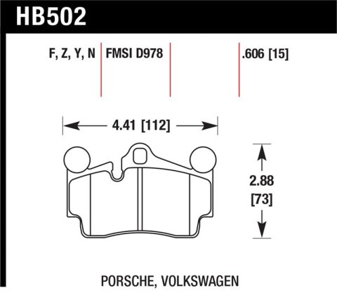 Hawk Porsche / Volkswagen Performance Ceramic Street Rear Brake Pads