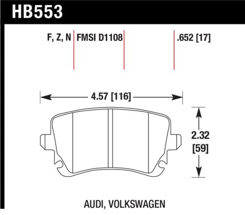 Hawk 06-07 Audi A6 Quattro / 03-04 RS6 / 04-08 S4 HPS Street Rear Brake Pads