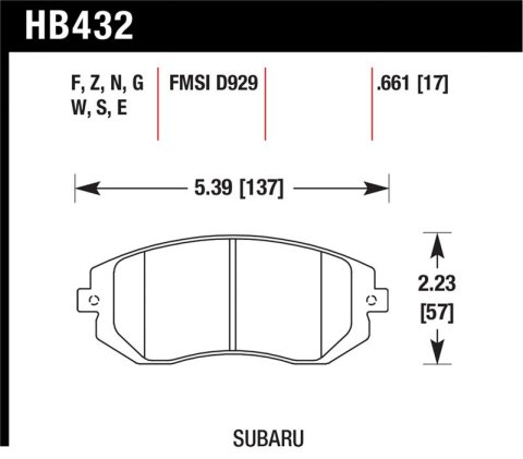 Hawk 03-05 WRX / 08 WRX D929 DTC-60 Race Front Brake Pads