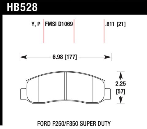 Hawk 05-11 Ford F250/F350 / 2011 Ford F550 Super Duty Street Front Brake Pads