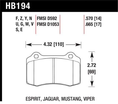 Hawk 2010 Camaro SS DTC-70 Race Rear Brake Pads