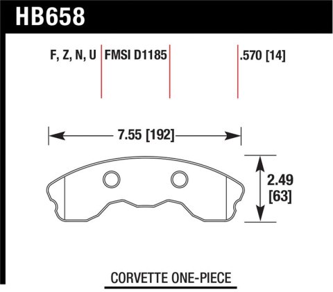 Hawk 06-10 Chevy Corvette (Improved Pad Design) Front HP+ Street Brake Pads