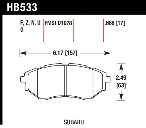 Hawk Subaru Tribeca / Legacy DTC-70 Race Front Brake Pads