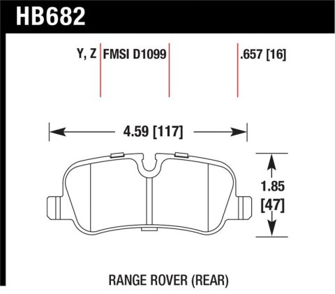 Hawk 05-09 Range Rover LR3 D1099 LTS Street Rear Brake Pads