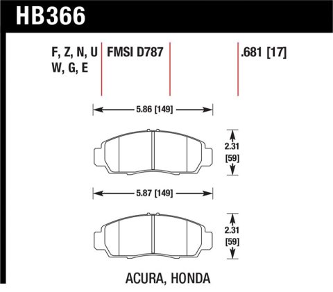 Hawk 04+ Acura TSX / 99-08 TL / 01-03 CL / 08+ Honda Accord EX DTC-70 Race Front Brake Pads