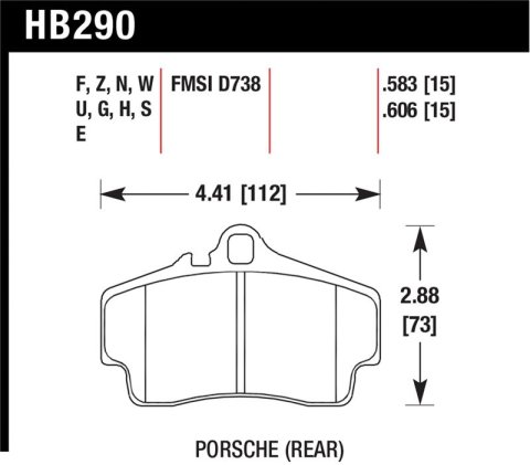 Hawk 98-08 Porsche 911 Carrera 2 / 07-08 Boxster S / 06-08 Cayman S Rear DTC-60 Race Brake Pads