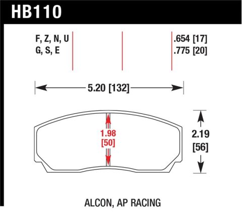Hawk AP CP3307 / CP5040 / CP5200 Caliper DTC-70 Race Brake Pads