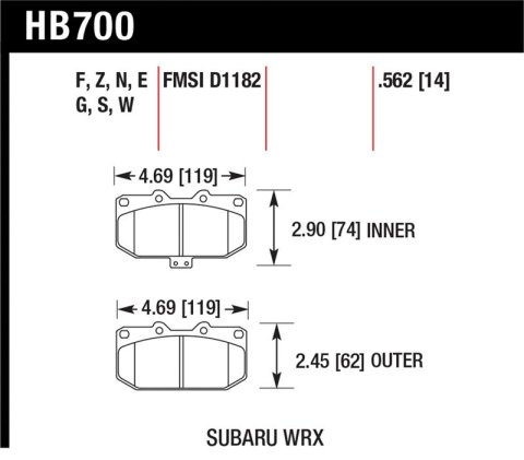 Hawk 06-07 Subaru WRX HPS Street Brake Pads