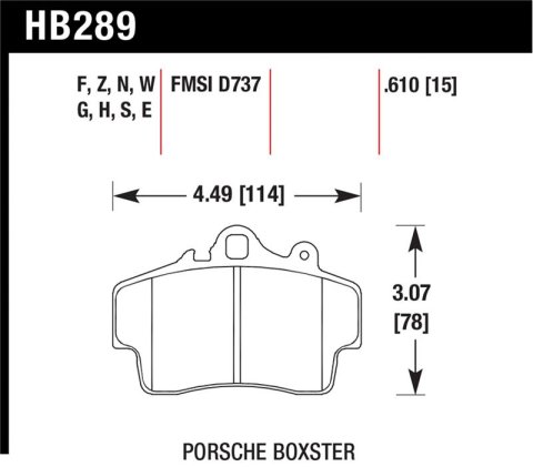 Hawk 97-08 Porsche Boxster / 07-08 Cayman w/ Iron Discs HT-10 Front Race Brake Pads