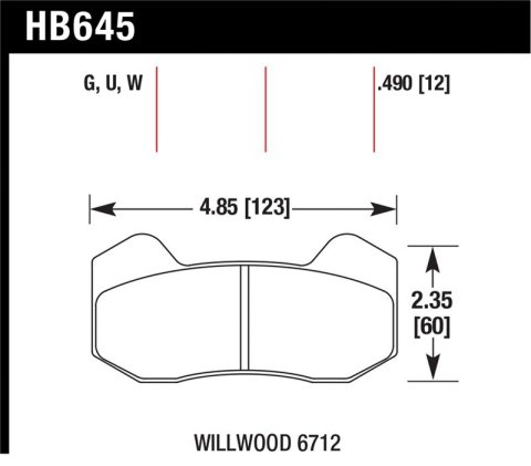 Hawk Wilwood DynaPro 6 (Type 6712) DTC-70 Brake Pads