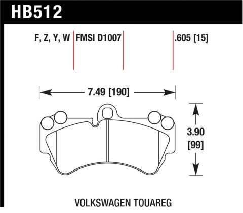 Hawk 08 Porsche Cayenne GTS/Turbo / 03-09 Cayenne / 04-05 VW Touareg DTC-30 Race Front Brake Pads