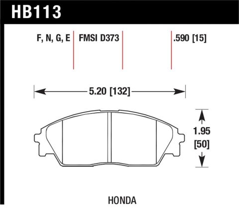 Hawk Honda/ Acura 88-91 Civic Wagon/90-91CRX Si/ 88-90 Prelude S HPS Street Front Brake Pads