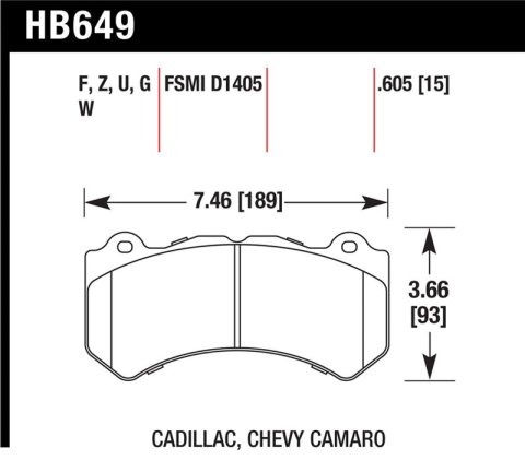 Hawk 08-12 Cadillac CTS-V / 12 Jeep Grand Cherokee (WK2) SRT8 DTC-30 Front Race Brake Pads