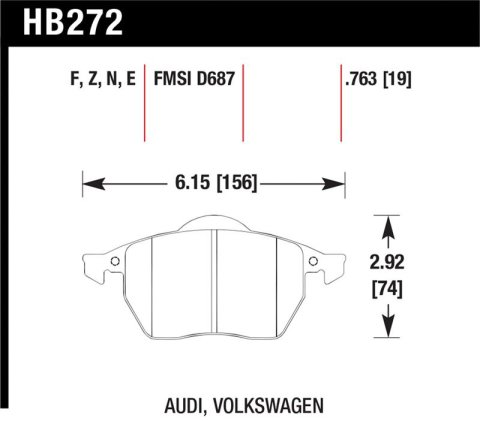 Hawk 00-06 Audi TT/00-06 TT Quattro 1.8L / 99-04 VW Golf GTI 2.8L Blue 9012 Race Front Brake Pads