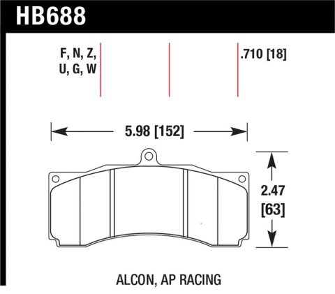 Hawk Alcon / AP Racing / Baer HP Plus Street Brake Pads