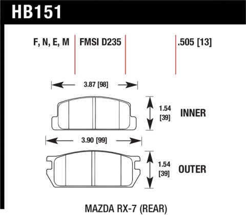 Hawk 81-85 Mazda RX-7 Blue 9012 Rear Race Brake Pads