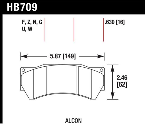 Hawk Performance Alcon Mono 6, Model 4497 HPS Street Brake Pads