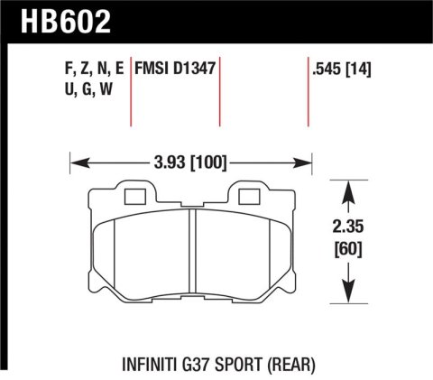 Hawk 10-12 Infiniti FX50 / 09-12 G37 / 09-13 Nissan 370Z DTC-30 Race Rear Brake Pads