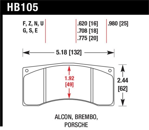 Hawk Brembo / Alcon / Porsche DTC-30 Motorsports Brake Pads